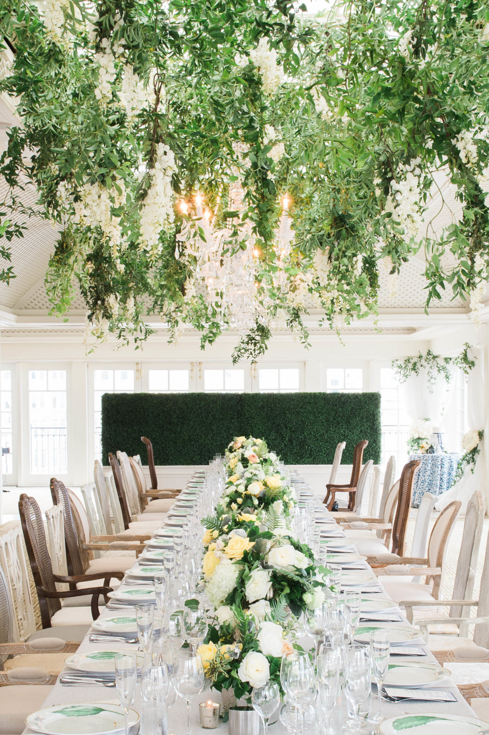 Hay Adams wedding table with garden party themed