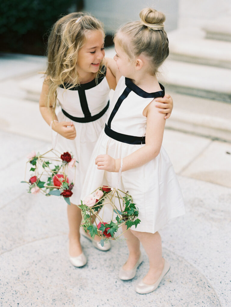 modern flower girls styled by DC wedding planner